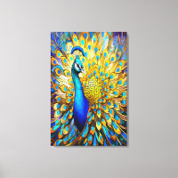 Majestic gestyltes Glass Peacock Art Nouveau