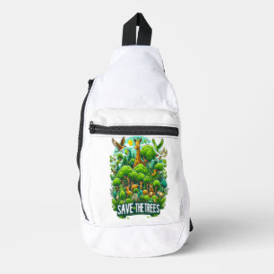Majestic Giraffe in Forest Harmony Crossbody Bag