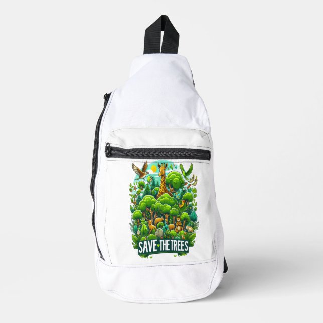 Majestic Giraffe in Forest Harmony Crossbody Bag (Vorderseite)