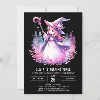 Majestic Girl Wizard Geburtstag Einladung