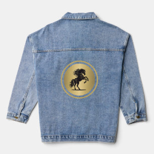 Majestic Gold Bucking Horse Denim Jacke