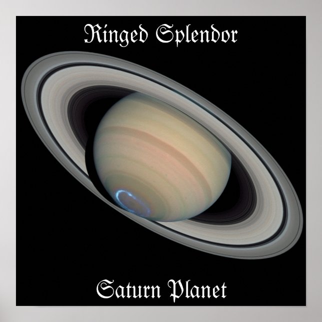 Majestic Gold Saturn Planet Poster (Vorne)