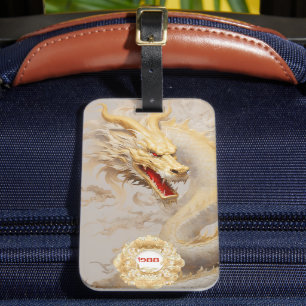 Majestic Golden Dragon and Ivory Gepäckanhänger
