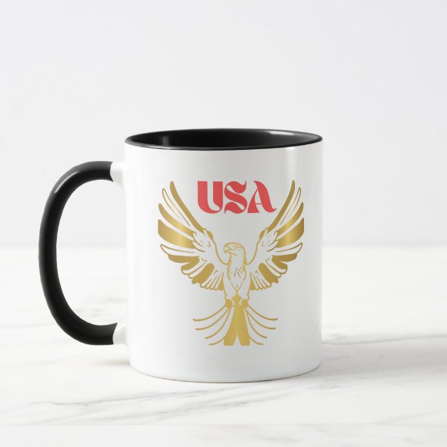 Majestic Golden Eagle USA Emblem Tasse (Links)
