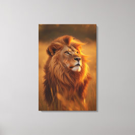 Majestic Golden Lion at Sunset – Canvas Wall Art   Leinwanddruck