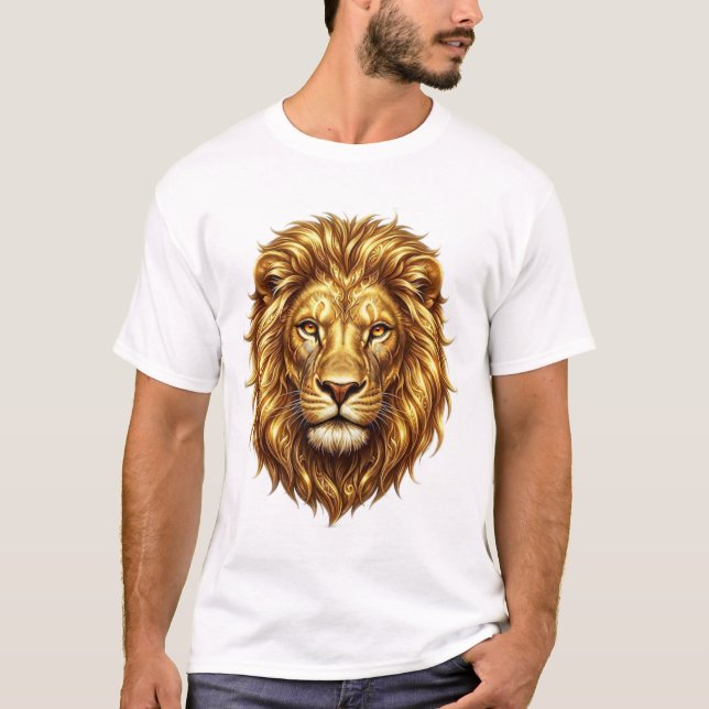 Majestic Golden Lion King Art T-Shirt (Vorderseite)