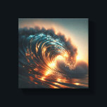 Majestic Golden Sunset Wave - Dramatic Ocean Power Leinwanddruck<br><div class="desc">A breathtaking digital artwork capturing the raw beauty of a massive ocean wave illuminated by the intense golden glow of a setting sun. The contrast between the deep shadows and the brilliant highlights on the curling water creates a cinematic and powerful atmosphere. Perfect for high-end wall art, modern home decor,...</div>