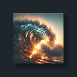 Majestic Golden Sunset Wave - Dramatic Ocean Power Leinwanddruck<br><div class="desc">A breathtaking digital artwork capturing the raw beauty of a massive ocean wave illuminated by the intense golden glow of a setting sun. The contrast between the deep shadows and the brilliant highlights on the curling water creates a cinematic and powerful atmosphere. Perfect for high-end wall art, modern home decor,...</div>