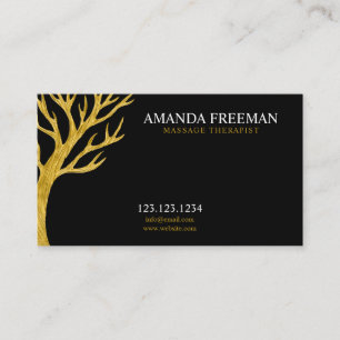 Majestic Golden Tree Massage Therapist Visitenkarte