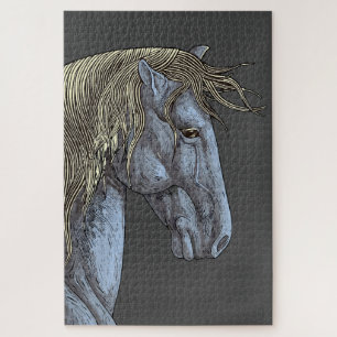 Majestic Graues Pferd mit blühender Mane