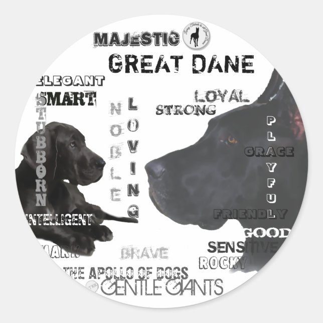Majestic Great Danes Runder Aufkleber (Vorderseite)