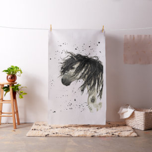 Majestic Grey Horse by Bihrle Fabric Stoff