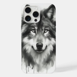 Majestic Grey Wolf Atemberaubend Watercolor Wildli iPhone 15 Pro Max Hülle