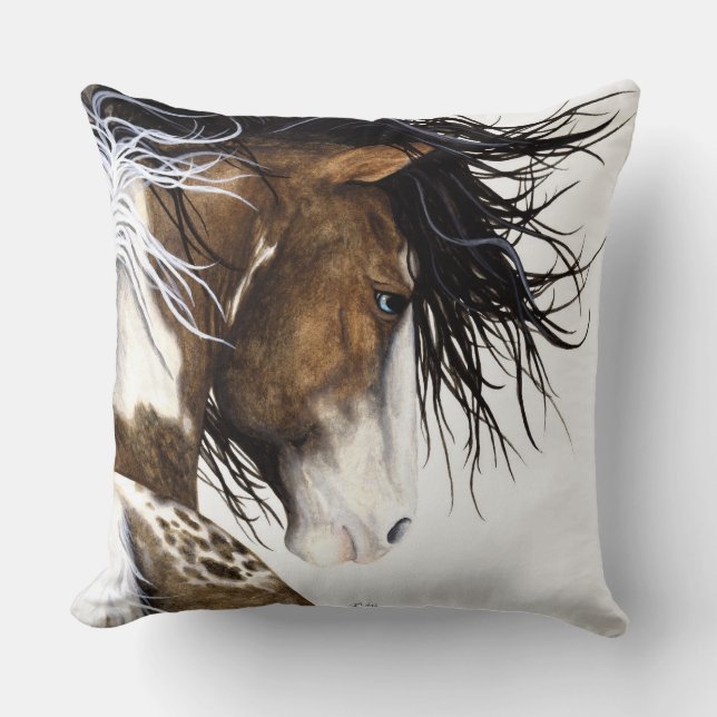 Majestic Horse Bihrle Pinto Paint Pintolossa Pony Kissen (Vorderseite)