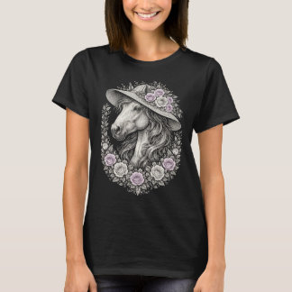 Majestic Horse Floral Horses Equestrian T-Shirt