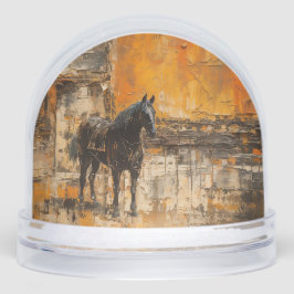 Majestic Horse in Abstract Sunset Schneekugeln