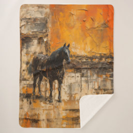 Majestic Horse in Abstract Sunset Sherpadecke