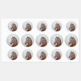Majestic Horse Portrait T-Shirt Etiketten