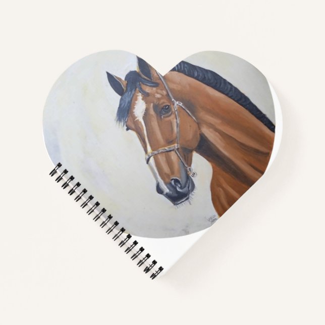 Majestic Horse Portrait T-Shirt Notizbuch (Vorderseite)