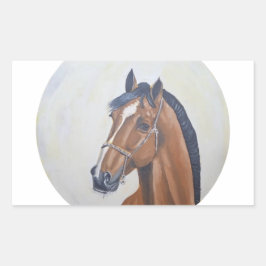 Majestic Horse Portrait T-Shirt Rechteckiger Aufkleber