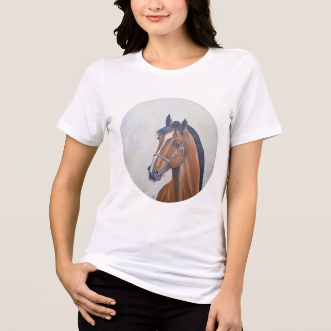 Majestic Horse Portrait T-Shirt Tri-Blend Shirt (Vorderseite)