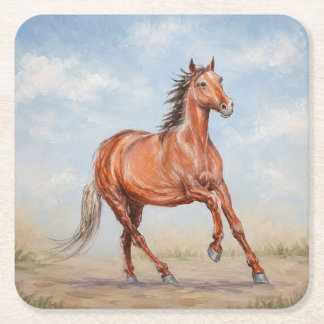 Majestic Horse Rechteckiger Pappuntersetzer