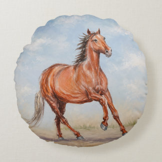 Majestic Horse Rundes Kissen