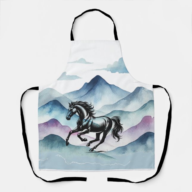 Majestic Horse & Watercolor Schürze (Vorderseite)
