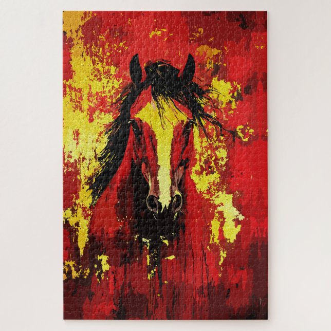 Majestic Horst - Feuriger Geist in Gold und Rot (Vertikal)
