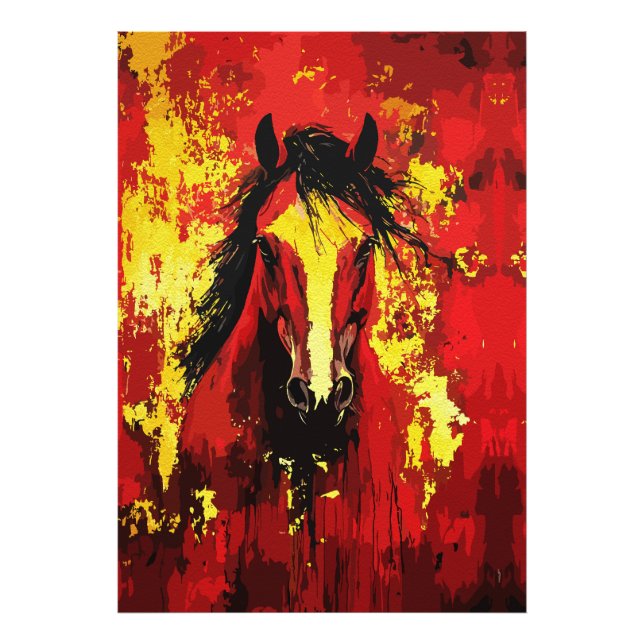 Majestic Horst - Feuriger Geist in Gold und Rot Fotodruck (Vorne)