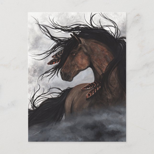 Majestic Horst Stallion Postkarte von Bihrle (Vorderseite)