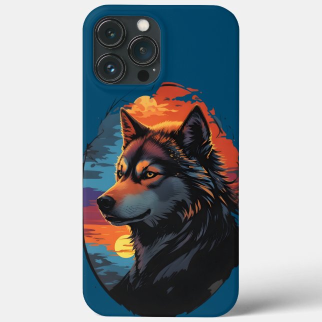 Majestic Husky gegen den Sonnenuntergang und die r Case-Mate iPhone Hülle (Rückseite)