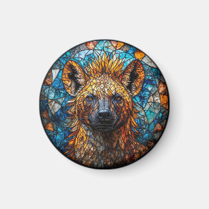 Majestic Hyena gestains Glas Mosaik Art Magnet