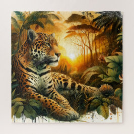 Majestic Jaguar Sunset Dschungel lebendige Natur G