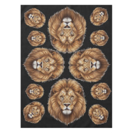 Majestic King Lion Head Mane auf Black Party Tischdecke