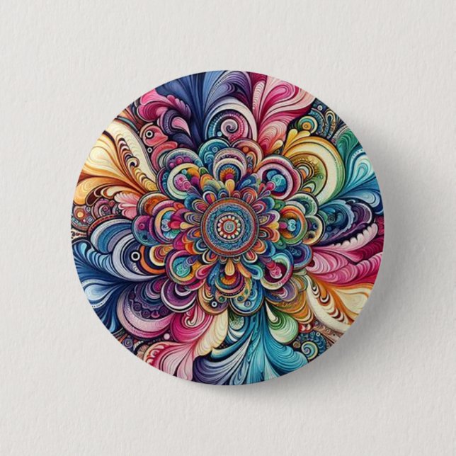 Majestic Krawatte-Färbefarben (Regenbogenfarben) S Button (Vorderseite)