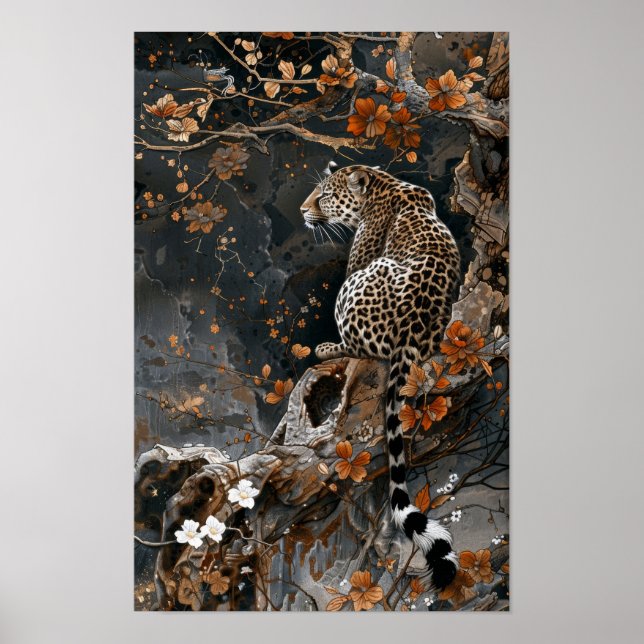 Majestic Leopard Calligraphic Poster (Vorne)