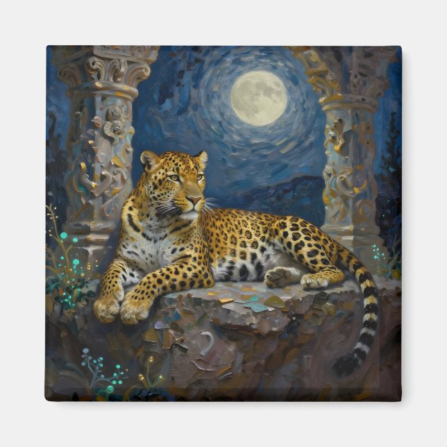 Majestic Leopard on Cliff Ledge  Magnet (Vorne)