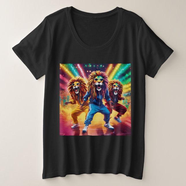 Majestic Lion animierte Men's T-Shirt" Große Größe T-Shirt (Design vorne)