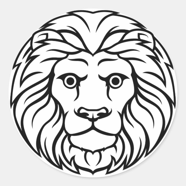 Majestic Lion Design T-Shirt - Bold & Fierce St Runder Aufkleber (Vorderseite)