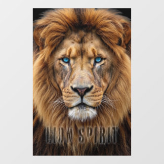 Majestic Lion Face with Blue Eyes | Wildlife Anima Fensteraufkleber