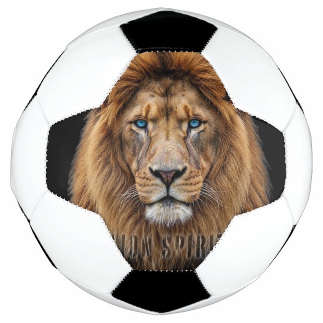 Majestic Lion Face with Blue Eyes | Wildlife Anima Fußball (Vorderseite)