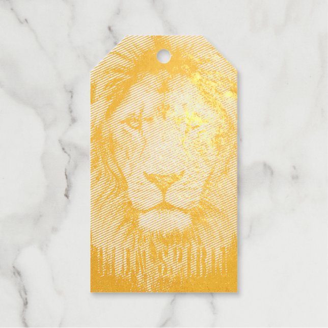 Majestic Lion Face with Blue Eyes | Wildlife Anima Geschenkanhänger (Vorderseite)