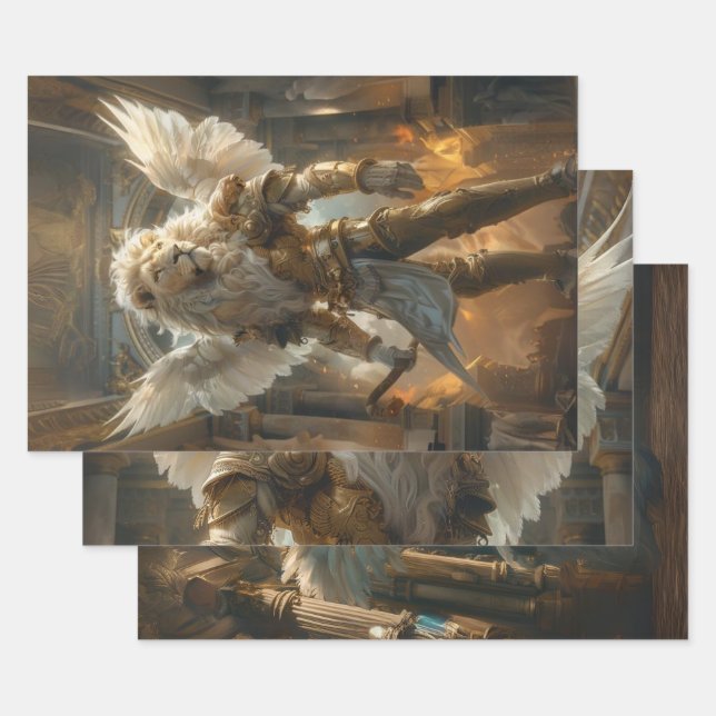 Majestic Lion Gebet Krieger Dekoupage Geschenkpapier Set (Set)