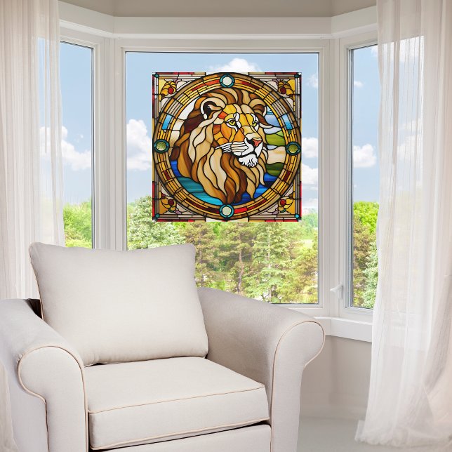 Majestic Lion Imitats gestanztes Glas Fensteraufkleber (Von Creator hochgeladen)