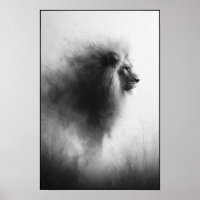 Majestic Lion in Gentle Mist