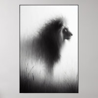Majestic Lion in Gentle Mist