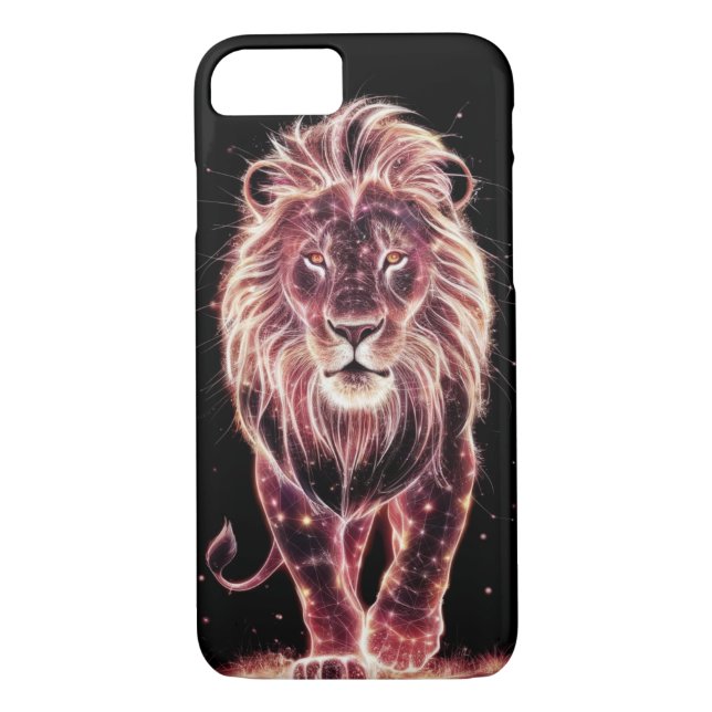Majestic Lion in Glasing Wireframe Art Case-Mate iPhone Hülle (Rückseite)