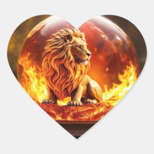 Majestic Lion: König der Wilden Herz-Aufkleber
