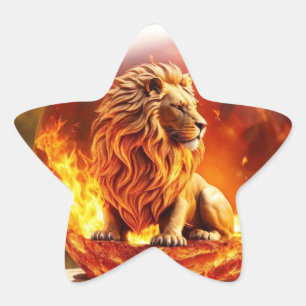 Majestic Lion: König der Wilden Stern-Aufkleber